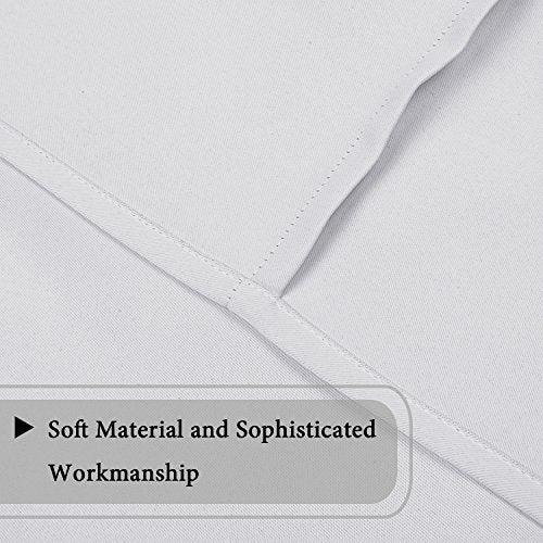 Blackout Innovated Tie Up Shades & Curtains Thermal Insulated Rod Pocket Curtain Panels (Set of 2 Panels, 42" Wide by 63" Long, Solid in Greyish White)