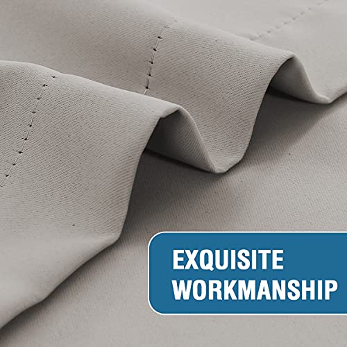H.VERSAILTEX Indoor Outdoor Curtains for Patio Waterproof Stainless Steel Silver Grommet Thermal Insulated Blackout Outdoor Drapes for Deck/Gazebo, Taupe, 52x108 Inch, 1 Panel