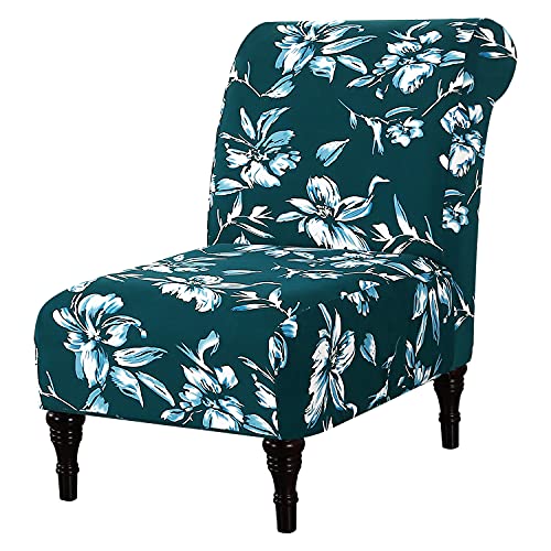 Armless Chair Slipcover High Stretch Accent Chair Cover Removable Chair Cover for Living Room Modern Furniture Protector with Elastic Bottom Thick Bouncy Modern Style, Machine Washable, Dark Teal
