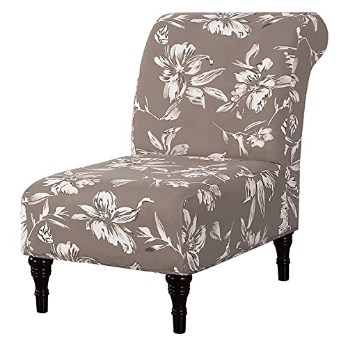 Armless Chair Slipcover High Stretch Accent Chair Cover Removable Chair Cover for Living Room Modern Furniture Protector with Elastic Bottom Thick Bouncy Modern Style, Machine Washable, Taupe