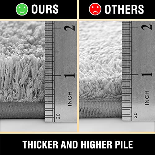 Bathroom Rug Tufted Bath Rug Bath Mat Non Slip Area Rug 24" x 36" Extra Soft Thick Absorbent Shaggy Kitchen Rug Indoor Mat Washable Microfiber Bath Mat for Bathroom Living Room Fast Dry - Dove Gray