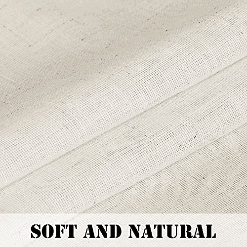 H.VERSAILTEX Tie Up Linen Curtains 63 Inch Length Nature Linen Textured Privacy Curtain Multi Hanging Ways Shade Balloon Window Shade Rod Pocket Casual Curtain - 42x63 - Ivory