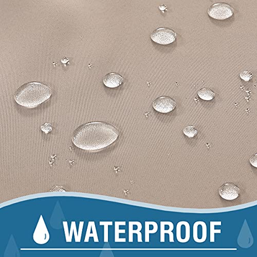 H.VERSAILTEX Indoor Outdoor Curtains for Patio Waterproof Stainless Steel Silver Grommet Thermal Insulated Blackout Outdoor Drapes for Deck/Gazebo, Natural, 52x95 Inch, 1 Panel