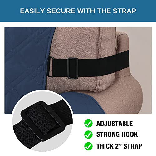 H.VERSAILTEX 100% Waterproof Armchair Protectors Cover for Dogs Pets, Couch Covers Slipcovers Furniture Chair Protector with Non-Slip Strap on Back (Seat Width 21", Navy)