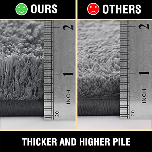 Bathroom Rug Tufted Bath Rug Bath Mat Non Slip Runner Rug 47" x 17" Extra Soft Thick Absorbent Shaggy Kitchen Rug Indoor Mat Washable Microfiber Bath Mat for Bathroom Living Room Fast Dry - Grey