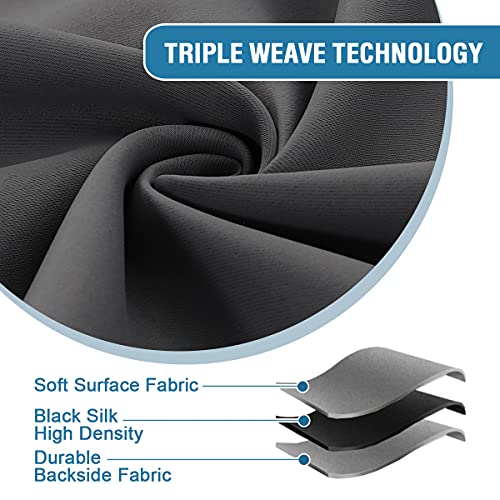 H.VERSAILTEX Indoor Outdoor Curtains for Patio Waterproof Stainless Steel Silver Grommet Thermal Insulated Blackout Outdoor Drapes for Deck/Gazebo, Charcoal Gray, 52x108 Inch, 1 Panel