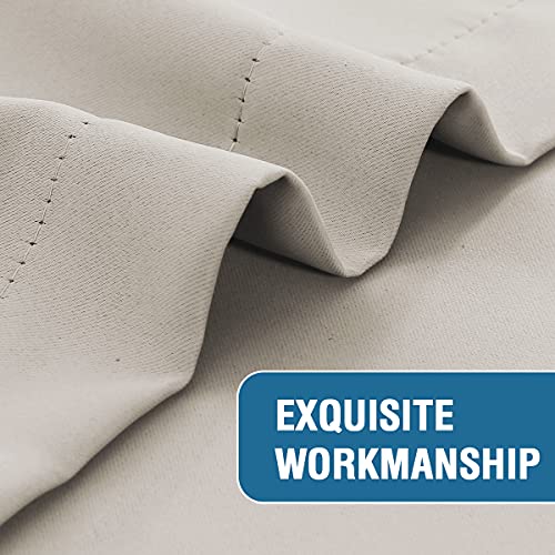 H.VERSAILTEX Indoor Outdoor Curtains for Patio Waterproof Stainless Steel Silver Grommet Thermal Insulated Blackout Outdoor Drapes for Deck/Gazebo, Stone, 52x95 Inch, 1 Panel