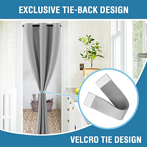 Doorway Curtain Blackout Closet Door Curtain Room Divider Window Treatment Curtain for Bedroom Thermal Insulated Privacy Drape Soundproof Grommet Door Curtain, 42 x 80 inches, 1 Panel, Dove Grey