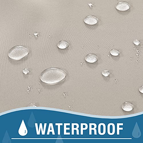 H.VERSAILTEX Indoor Outdoor Curtains for Patio Waterproof Stainless Steel Silver Grommet Thermal Insulated Blackout Outdoor Drapes for Deck/Gazebo, Stone, 52x84 Inch, 1 Panel