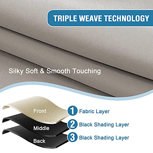 H.VERSAILTEX 100% Blackout Curtain Valances for Kitchen Windows/Bathroom/Living Room/Bedroom Thermal Insulated Rod Pocket Valances for Windows, 4 Pack, 52" x 18", Warm Taupe