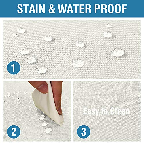 Linen Textured Table Cloths Round 70 Inch Premium Solid Tablecloth Spill-Proof Waterproof Table Cover for Dining Buffet Feature Extra Soft and Thick Fabric Wrinkle Free, Ivory