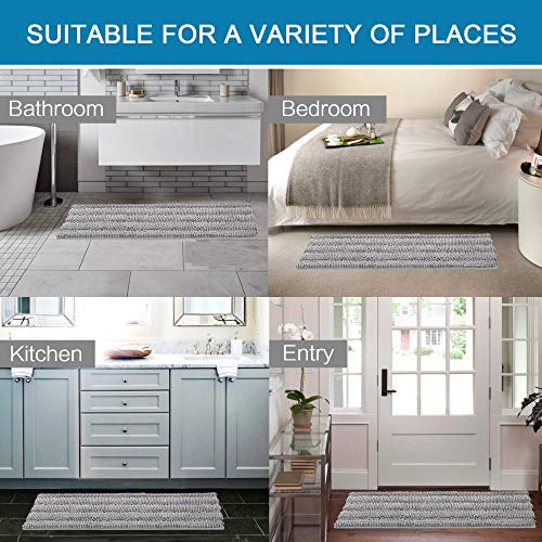 Chenille Stripped Bath Mat Rug