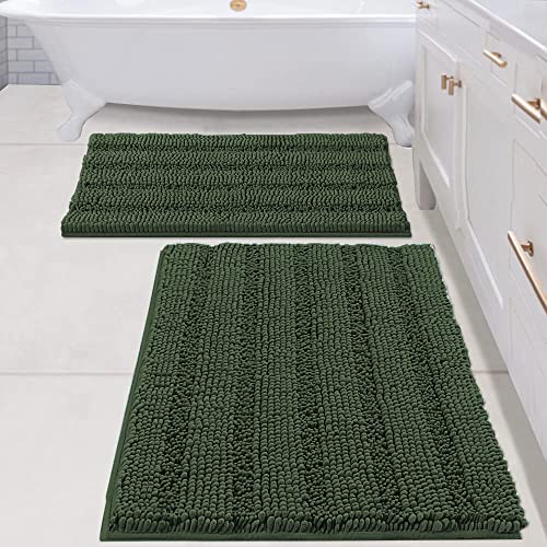 PrimeBeau Bathroom Rugs Bath Rug Set 38 Piece Bathroom Contour Rug Toilet Mat Sets Non Slip Contour Bath Rug Ultra Thick Water Absorbent Striped Bath Mats Washable