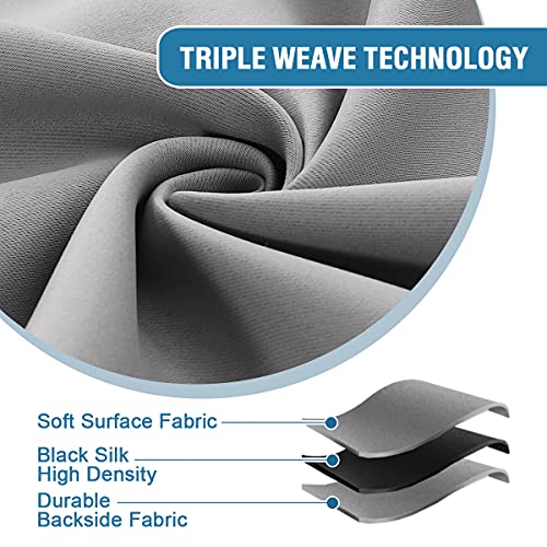 H.VERSAILTEX Indoor Outdoor Curtains for Patio Waterproof Stainless Steel Silver Grommet Thermal Insulated Blackout Outdoor Drapes for Deck/Gazebo, Dove, 52x95 Inch, 1 Panel