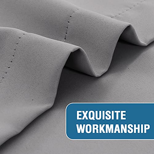 H.VERSAILTEX Indoor Outdoor Curtains for Patio Waterproof Stainless Steel Silver Grommet Thermal Insulated Blackout Outdoor Drapes for Deck/Gazebo, Dove, 52x84 Inch, 1 Panel