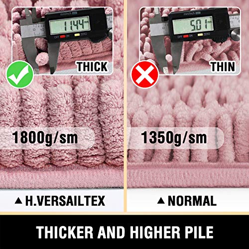 Bathroom Rugs Bath Mats for Bathroom Non Slip Luxury Chenille Bathroom Rugs Extra Soft Absorbent Shaggy Bathroom Mat Rugs Washable Fast Dry Bathroom Rugs Sets 2 Piece (Coral Pink, 24" x 36"/20" x 32")