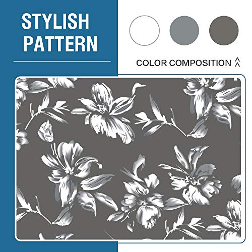 H.VERSAILTEX Stretch Bar Stool Cover Set of 2 Pub Counter Stool Chair Slipcover for Dining Room Cafe Height Side Chairs Feature Modern Floral Printed Design, Grey