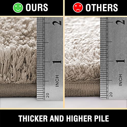 Bathroom Rug Tufted Bath Rug Bath Mat Non Slip Area Rug 20" x 32" Extra Soft Thick Absorbent Shaggy Kitchen Rug Indoor Mat Washable Microfiber Bath Mat for Bathroom Living Room Fast Dry - Taupe
