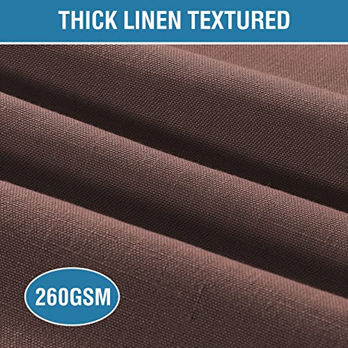 H.VERSAILTEX Linen Placemats Set of 8 Premium Solid Table Placemats for Dining Table Spill-Proof Waterproof Table Mats Heat-Resistant Kitchen Table Mats Washable, 12x18 inches, Chocolate