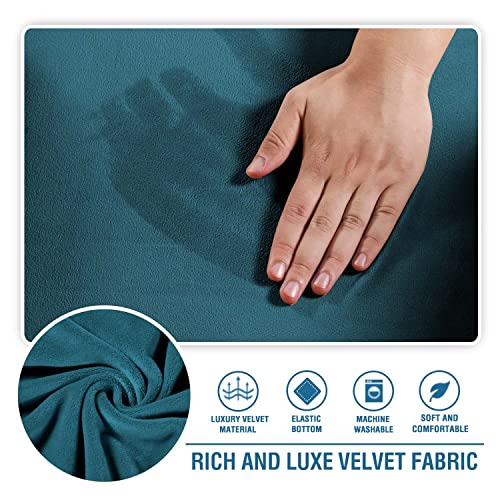 Chaise Lounge Cover Velvet Chaise Lounge Couch Cover High Stretch Chaise Lounge Slipcover Luxury Lounge Chair Cover for Living Room Soft Furniture Protector for Dog, Machine Washable, Dark Teal