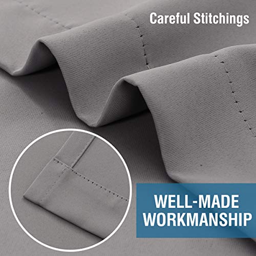 H.VERSAILTEX Blackout Curtains for Bedroom Thermal Insulated Room Darkening Living Room Curtains 84 Inch Long Grommet Privacy Protection Window Curtain Panels/Drapes for Nursery, 2 Panels, Dove Grey