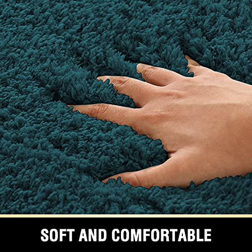 Bathroom Rug Tufted Bath Rug Bath Mat Non Slip Area Rug 24" x 36" Extra Soft Thick Absorbent Shaggy Kitchen Rug Indoor Mat Washable Microfiber Bath Mat for Bathroom Living Room Fast Dry - Dark Teal