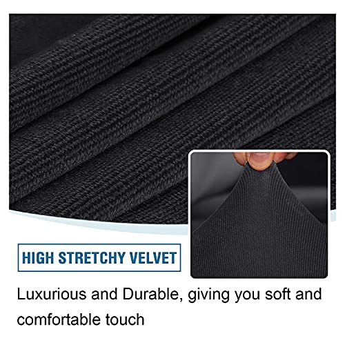 Armless Chair Slipcover Thick Striped Velvet Accent Chair Cover for Living Room High Stretch Slipper Chair Slipcover Removable Furniture Protector with Elastic Bottom, Machine Washable, Grey