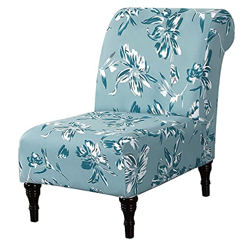 Armless Chair Slipcover High Stretch Accent Chair Cover Removable Chair Cover for Living Room Modern Furniture Protector with Elastic Bottom Thick Bouncy Modern Style, Machine Washable, Aqua