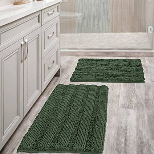 PrimeBeau Bathroom Rugs Bath Rug Set 37 Piece Bathroom Contour Rug Toilet Mat Sets Non Slip Contour Bath Rug Ultra Thick Water Absorbent Striped Bath Mats Washable