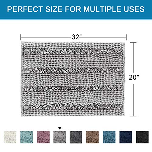 Chenille Stripped Bath Mat Rug