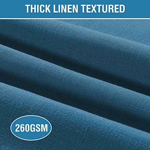 H.VERSAILTEX Linen Placemats Set of 4 Premium Solid Table Placemats for Dining Table Spill-Proof Waterproof Table Mats Heat-Resistant Kitchen Table Mats Washable, 12x18 inches, Ink Blue