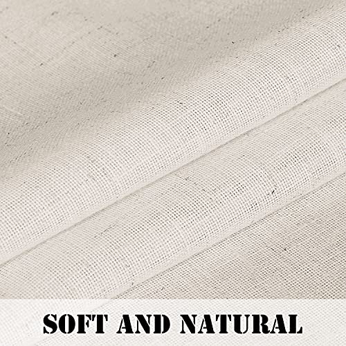 H.VERSAILTEX Tie Up Linen Curtains 63 Inch Length Nature Linen Textured Privacy Curtain Multi Hanging Ways Shade Balloon Window Shade Rod Pocket Casual Curtain - 42x63 - Natural