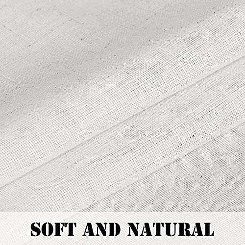H.VERSAILTEX Tie Up Linen Curtains 63 Inch Length Nature Linen Textured Privacy Curtain Multi Hanging Ways Shade Balloon Window Shade Rod Pocket Casual Curtain - 42x63 - Off White