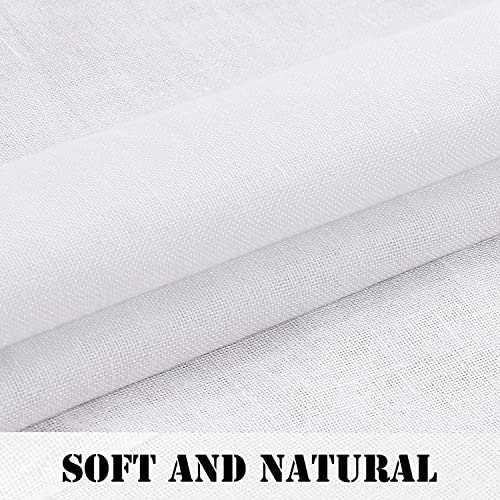 Natural Linen Curtains Linen Textured Living Room Curtain Light Filtering Tab Top Window Treatments Panels Highly Durable Curtain Panels for Bedroom (2 Panels, 52" x 63",Pure White)