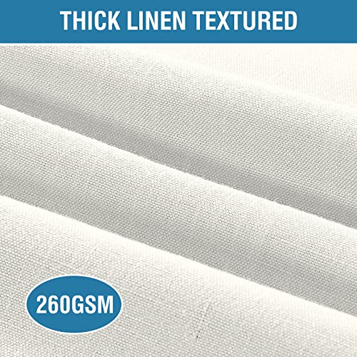 H.VERSAILTEX Linen Placemats Set of 6 Premium Solid Table Placemats for Dining Table Spill-Proof Waterproof Table Mats Heat-Resistant Kitchen Table Mats Washable, 12x18 inches, Ivory