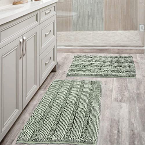 PrimeBeau Bathroom Rugs Bath Rug Set 29 Piece Bathroom Contour Rug Toilet Mat Sets Non Slip Contour Bath Rug Ultra Thick Water Absorbent Striped Bath Mats Washable