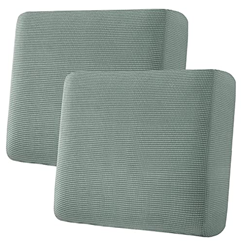 H.VERSAILTEX Super Stretch Individual Seat Cushion Covers Sofa Covers Couch Cushion Covers Slipcovers Featuring Thick Jacquard Textured Twill Fabric (2 Piece Large Sofa Cushion Covers, Sage)