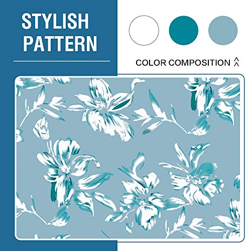 H.VERSAILTEX Stretch Bar Stool Cover Set of 2 Pub Counter Stool Chair Slipcover for Dining Room Cafe Height Side Chairs Feature Modern Floral Printed Design, Aqua