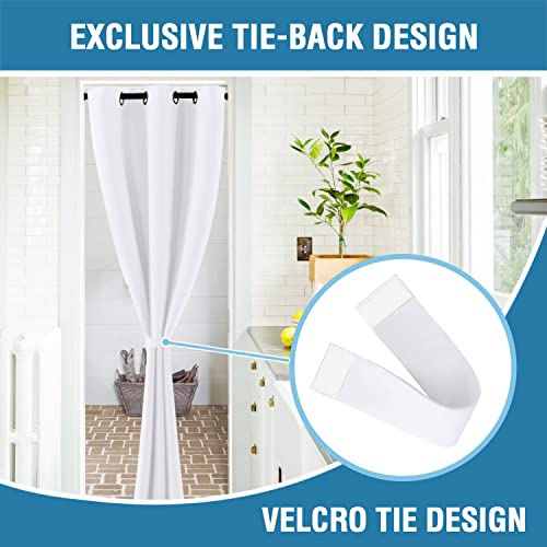 Doorway Curtain Blackout Closet Door Curtain Room Divider Window Treatment Curtain for Bedroom Thermal Insulated Privacy Drape Soundproof Grommet Door Curtain, 42 x 80 inches, 1 Panel, White