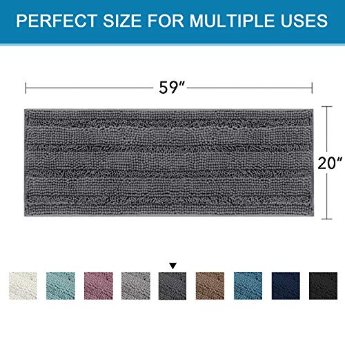 Chenille Stripped Bath Mat Rug