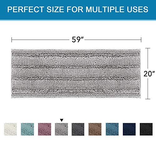 Chenille Stripped Bath Mat Rug