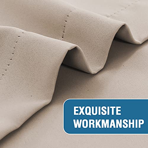 H.VERSAILTEX Indoor Outdoor Curtains for Patio Waterproof Stainless Steel Silver Grommet Thermal Insulated Blackout Outdoor Drapes for Deck/Gazebo, Natural, 52x108 Inch, 1 Panel