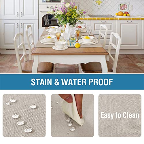 H.VERSAILTEX Linen Placemats Set of 4 Premium Solid Table Placemats for Dining Table Spill-Proof Waterproof Table Mats Heat-Resistant Kitchen Table Mats Washable, 12x18 inches, Taupe