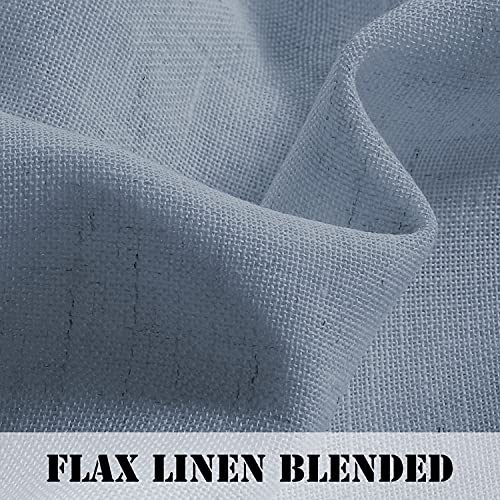 H.VERSAILTEX Tie Up Linen Curtains 63 Inch Length Nature Linen Textured Privacy Curtain Multi Hanging Ways Shade Balloon Window Shade Rod Pocket Casual Curtain - 42x63 - Stone Blue
