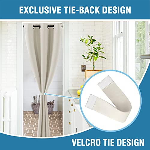 Doorway Curtain Blackout Closet Door Curtain Room Divider Window Treatment Curtain for Bedroom Thermal Insulated Privacy Drape Soundproof Grommet Door Curtain, 42 x 80 inches, 1 Panel, Ivory/Cream