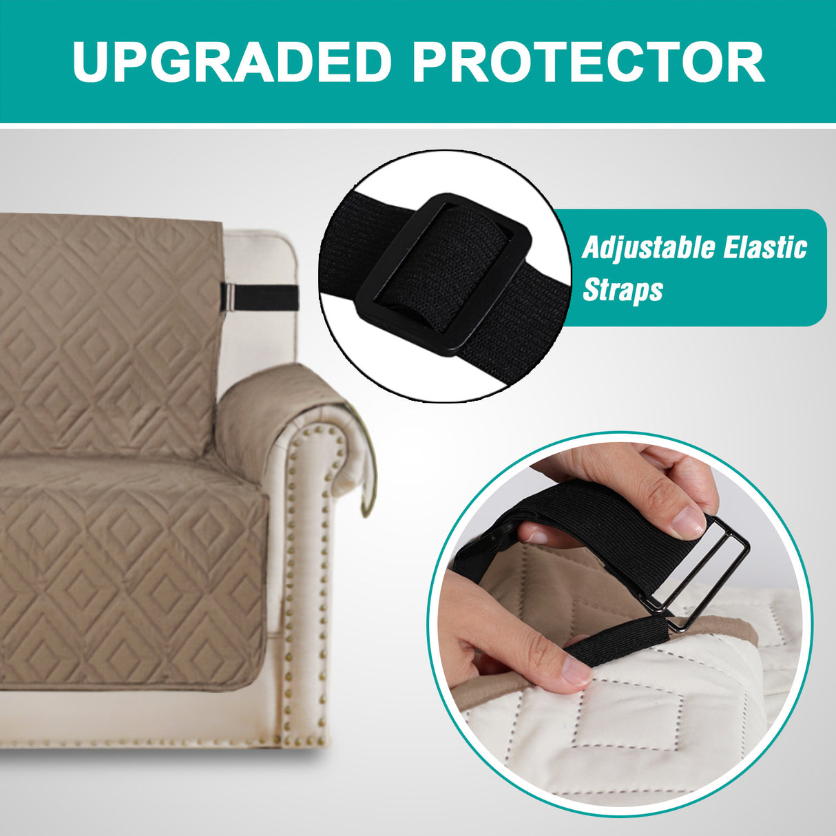 New Diamond 1-Piece Reversible Quilted Recliner Cover Protector, 77''H x 68''W