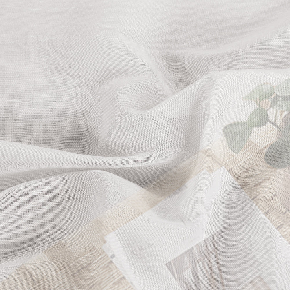 Grommet Semi Sheer Linen Draperies W52“ x L84" Set of 2 Panels