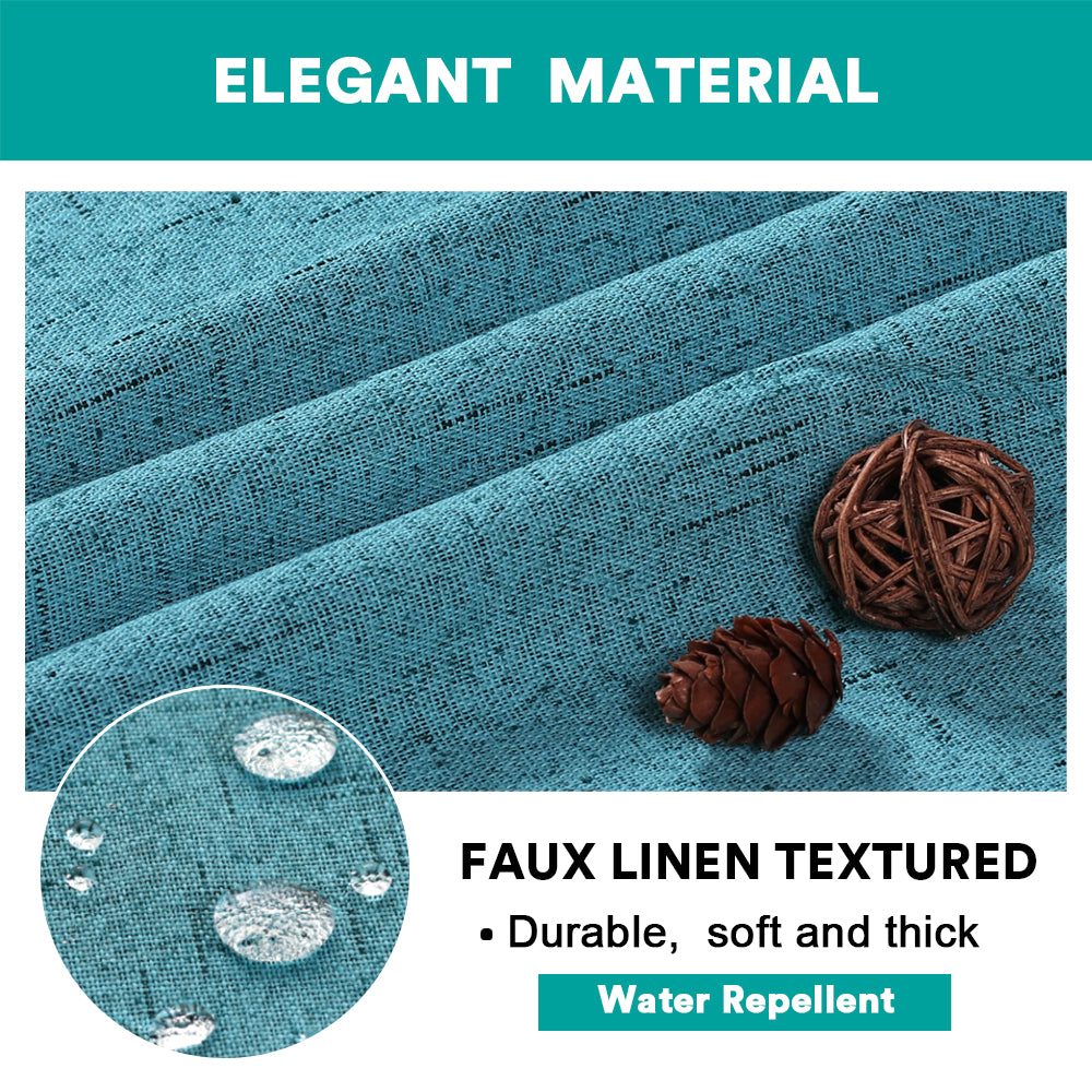 100% Premium Blackout Linen Textured Coating Draperies W52" x L108“ Set of 2 Panels