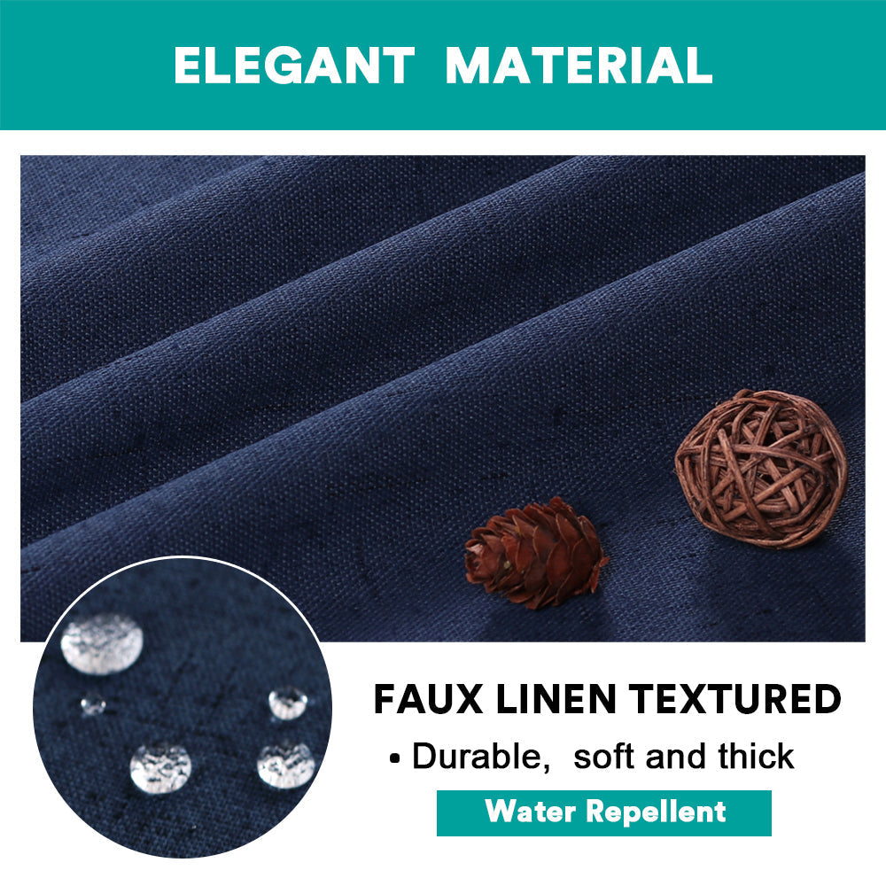 100% Premium Blackout Linen Textured Coating Draperies W52" x L96“ Set of 2 Panels