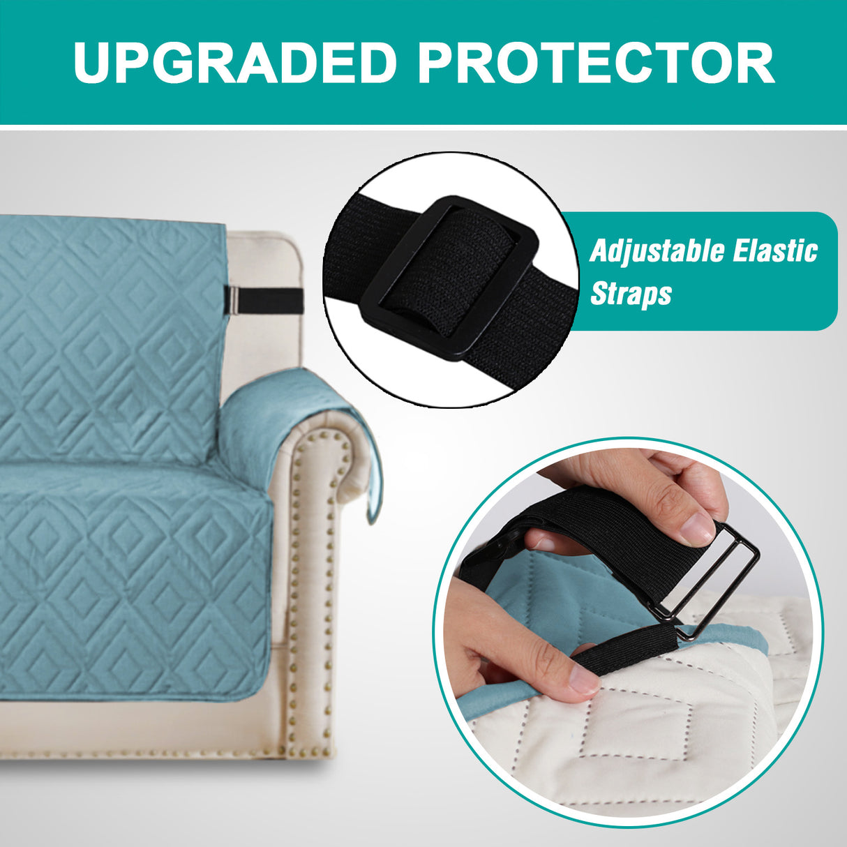 New Diamond 1-Piece Reversible Quilted XL Sofa Pet Cover Protector, 86''H X 132''W